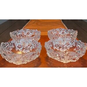 Set of 4 Vintage Mikasa Carmen Satin Crystal Bowl Original Walther Glass Germany